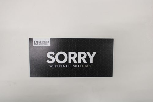 Product image Waardecheques"Sorry" per 25 stuks.