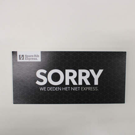 Product image Waardecheques"Sorry" per 25 stuks.